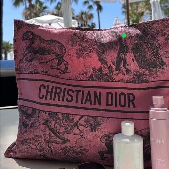 Christian Dior Canvas Dioriviera Tote Pink Grey♥️ - Picture 3 of 12